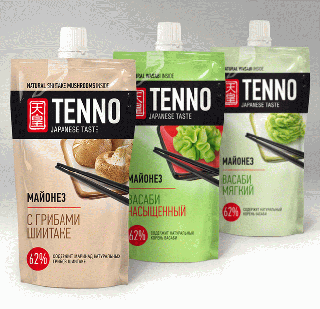 Новый дизайн упаковки майонеза «TENNO».